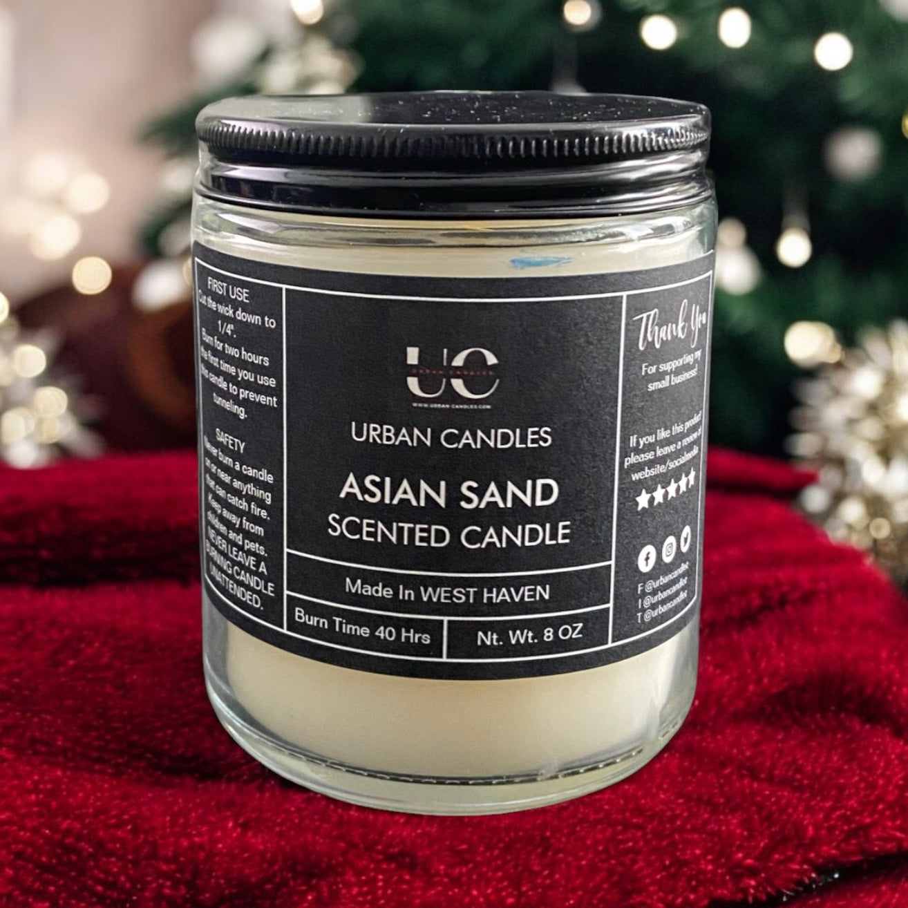 Asian Sandalwood Scented Candle 8 oz